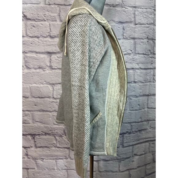 Anthropologie Saturday Sunday Wool Blend Full Zip Hooded  Patchwork Jacket - Picture 2 of 8